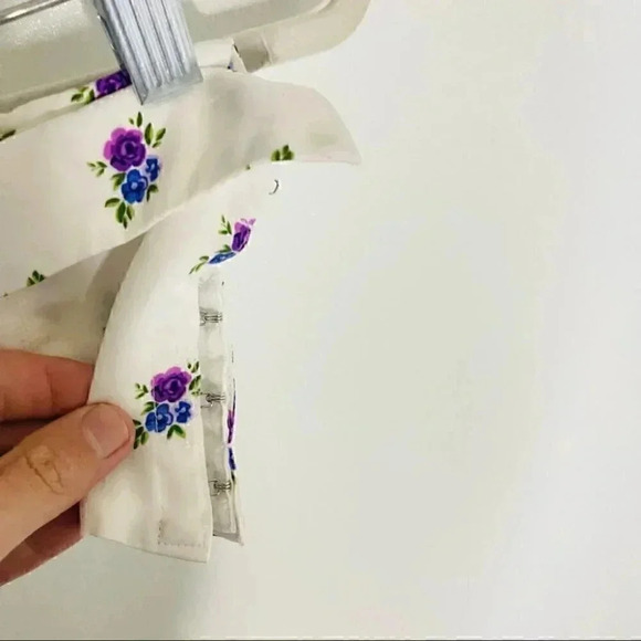 NWT For Love & Lemons Dahlia Boyfriend Shirt Corset Belt Blue White Floral - Picture 6 of 10